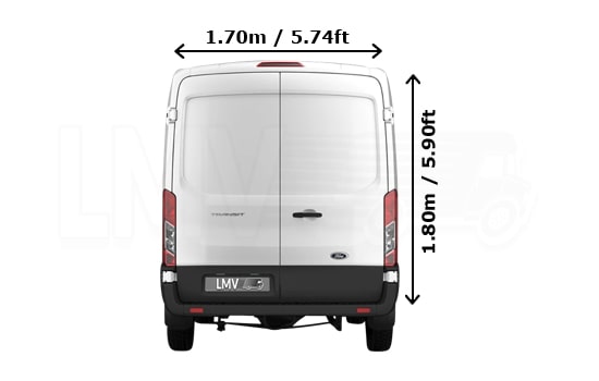 Large Van and Man in Surrey - Back View Dimension