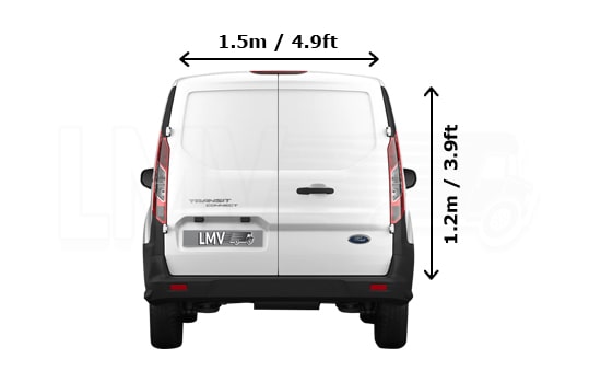 Small Van and Man in Harrow - Back View Dimension