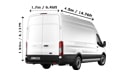 Extra Large Van and Man in  - Back View Dimension Thumbnail