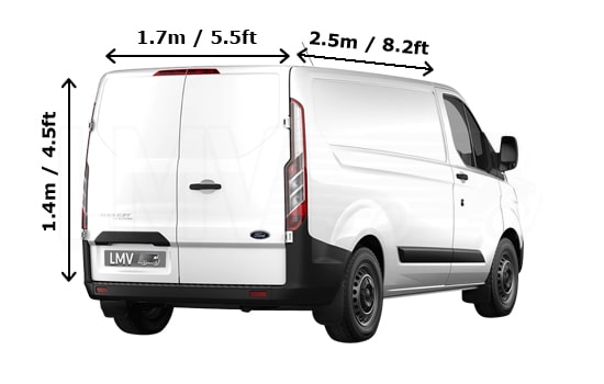 Medium Van and Man in Ilford - Back View Dimension