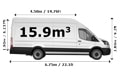 Extra Large Van and Man in East Central London - Side View Dimension Thumbnail
