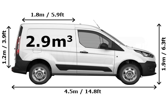 Small Van  and Man in Watford - Side View Dimension